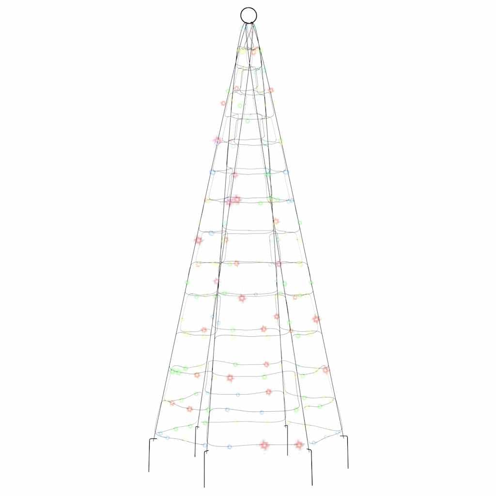 LED-Weihnachtsbaum mit 200 LEDs Mehrfarbig Kupfer und Eisen 180 cm Höhe 7 Lichterketten 8 Befestigungsseile USB Stromversorgung Innen und Außen Weihnachtsbeleuchtung für Garten und Balkon