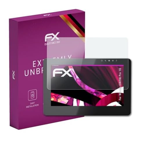 atFoliX Plastglasskyddsfilm är kompatibel med Wacom CINTIQ Pro 16 Glasskydd, 9H hybridglas FX Skyddsglas av plast