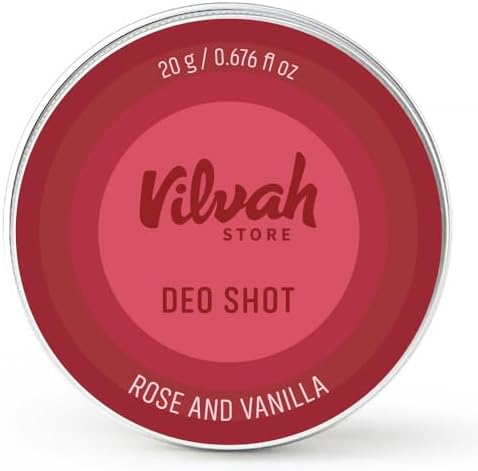 Vilvah Store Underarm Odor Deodorizer Cream | Deodorant to Soothe and Nourish the Armpits | Rose and Vanilla Flavour Deo Shots | Suitable For Men & Women | 20Gm
