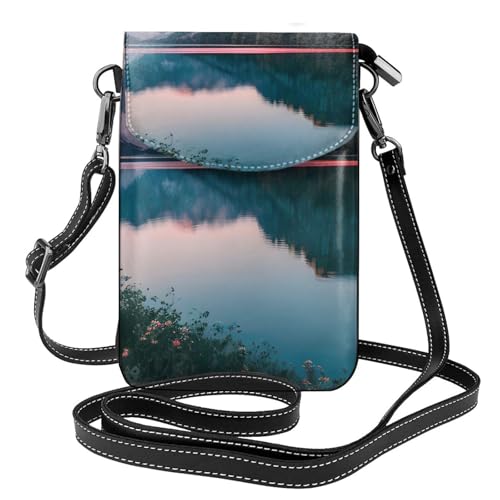 Sac pour téléphone portable en cuir contre les chutes avec bandoulière ajustable femme