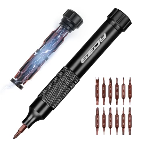 24-in-1 Magnetic Mini Precision Screwdriver Set, Portable Multi Bit EDC Pen Screwdriver Set Manual Repair Tool Kit for Eyeglasses, Electronics, Watches, Phones, Laptops, Cameras (Black)