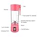 USB Rechargeable Portable Blender, Single Serve, Pink, 380ml (FDA, BPA Free) by ECPURCHASE