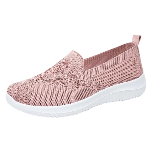 Baskets respirantes femmes brodées chaussures légères à enfiler