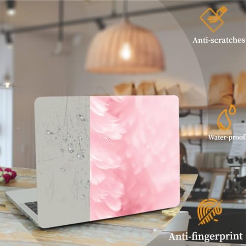 Carcasa MacBook 12 modelo A1534 con protector de teclado diseño de plumas rosas 2