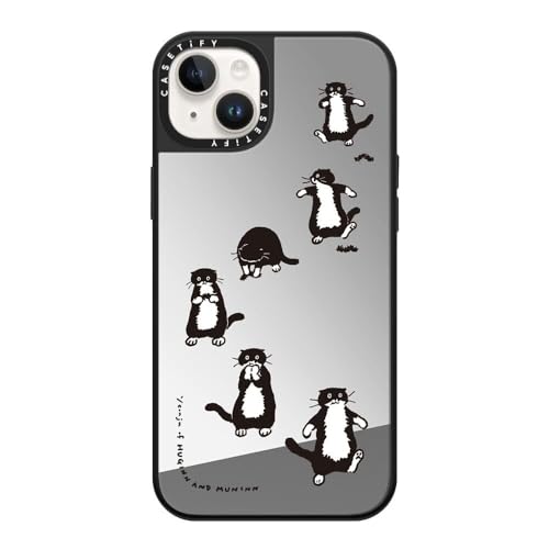 CASETiFY �~���[ iPhone 14 Plus �P�[�X [1.5m����̗����������N���A/MagSafe �ɑΉ�] - A SMALL HUNTER - �V���o�[ (�u���b�N�o���p�[)