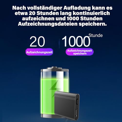 64G Diktiergerät Mini,Aufnahmegerät Spionage,Spion abhörgerät,Spion digital Voice Recorder