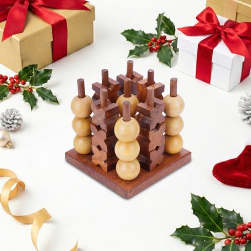 3D juego de mesa Tres en Raya de madera Ajuny miniatura 4