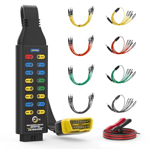 AUTOOL OBD2 Breakout Box OBDII Protocol Detector for Monitoring Signals of Communication/Power/Grounds, 16-Pin CAN Breakout Box, 4mm Banana Jack with Multi-Function Jumper