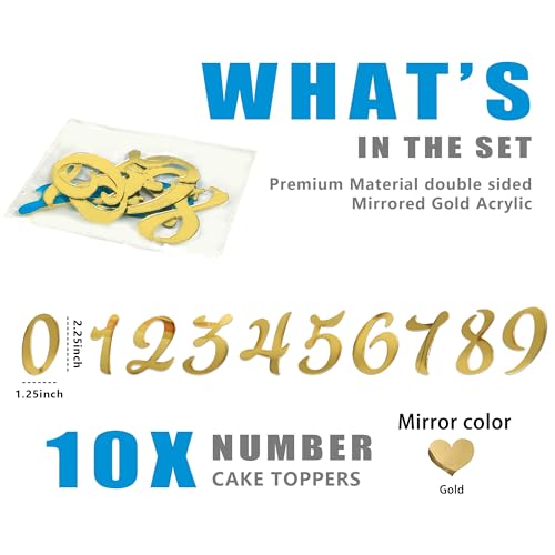 Drwate GCMGM10036 Acrylic Number Cake Topper Diy Cupcake Toppers thumb #1