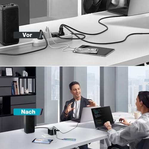 Steckdosenwürfel ohne Kabel Vefve 70 W USB C-Ladegerät mit 7 Anschlüssen