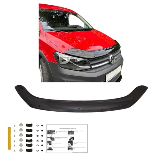 Oneway Motorhaubenschutz kompatibel mit Volkswagen Caddy MK4 2015-2020 - Schwarz glänzend
