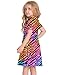 Girl's Dresses Cute Colorful Rainbow Zebra Sparkly Print Short Sleeve Casual Sundress for Girls Size 5-6