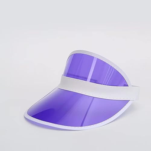 Miniatura 5 de Paquete de 10 sombreros de plástico transparente con visera UV para deportes al aire libre y fiestas, Multicolor-