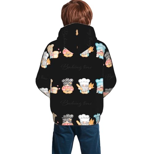 Little Chef Gnome Kid Hoodies Boys Sweatshirts Girls Pullover with Pocket4