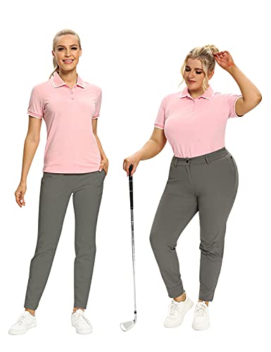 Image of Hiverlay Women's Golf Polo T Shirts Lightweight Moisture Wicking Short Sleeve Shirt Quick Dry UPF 50+