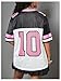 RoseSeek Girl's Oversized T Shirts Letter Number Mesh Jersey Tops Short Sleeve V Neck Drop Shoulder Tees Pink and Black 10Y