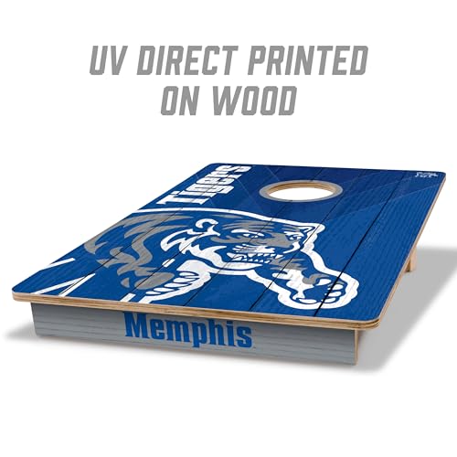 YouTheFan NCAA Memphis Tigers 2’ x 3’ Wood Cornhole Game with Logo Bags by YouTheFan - Image 2