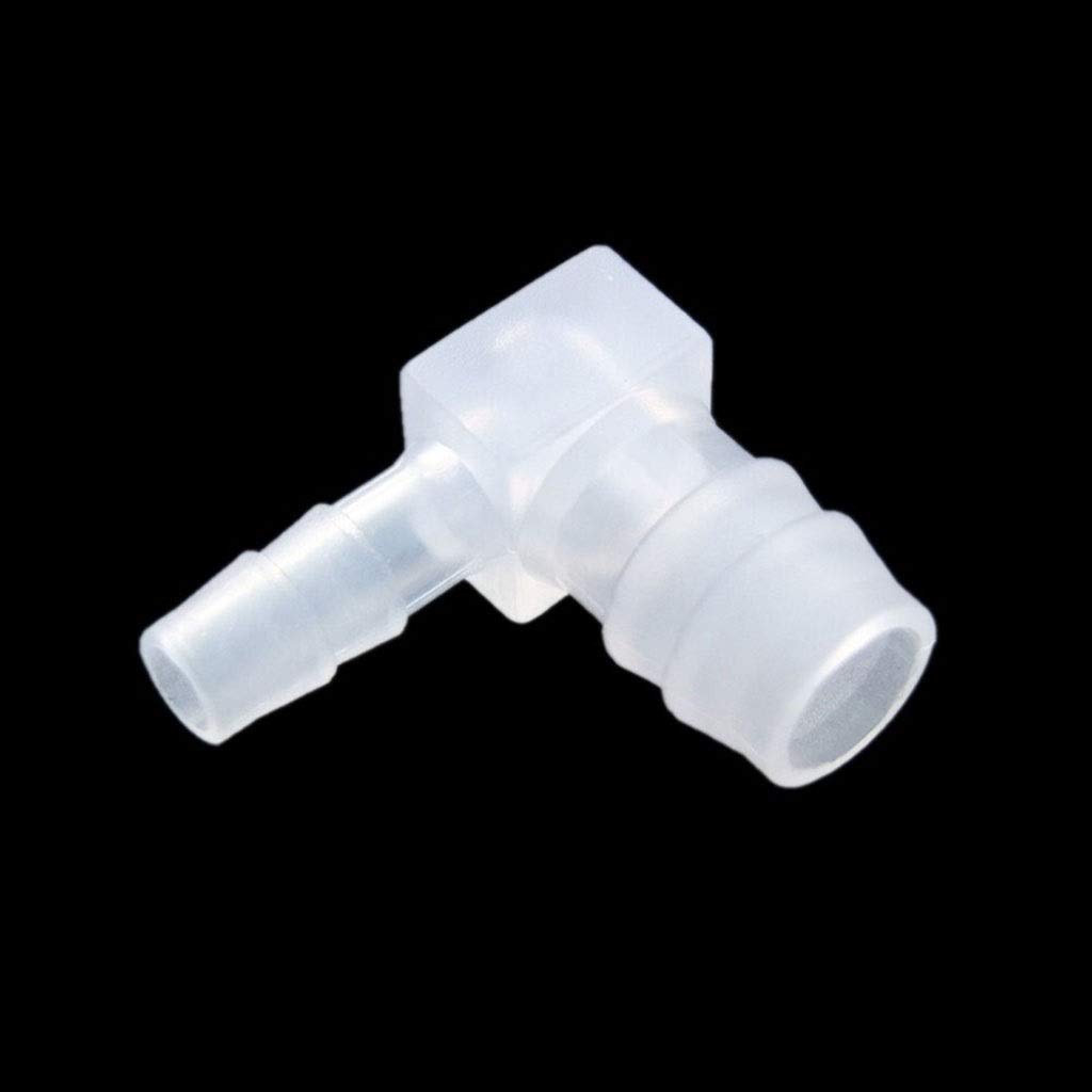 Set di 5 raccordi for tubi flessibili a gomito con estremità a pagoda in plastica - Raccordo riduttore for tubi di irrigazione da giardino(4mmx 6mm)