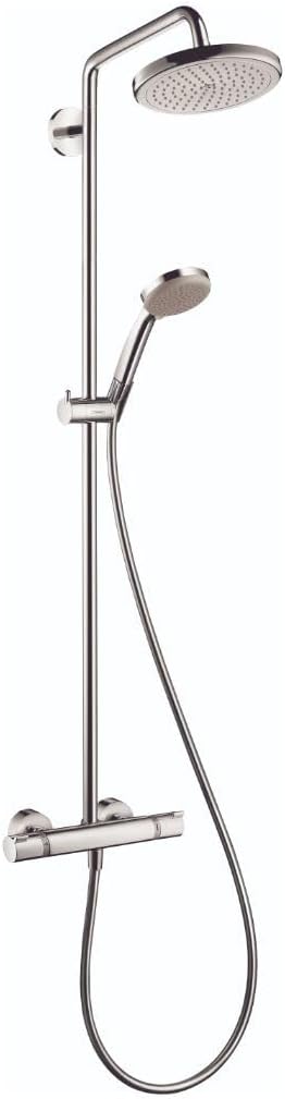 Croma Shower Faucet Set with Handheld Shower, Rain AirPower Spray, QuickClean Showerpipe Shower Set in Chrome, 27185001 Large