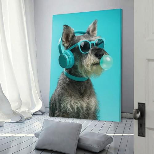 Toile poster Schnauzer 14 portrait chien de salon