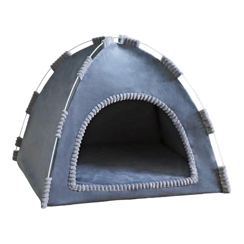 Tenda Per Cani Da Interno - Grotta Imbottita In Morbido Peluche Caldo, Lettino Per Cani Chiuso Pieghevole Portatile Per Tenda Per Animali Semi Chiuso, Cuccia Accogliente Per Tutte Le Stagioni Pe