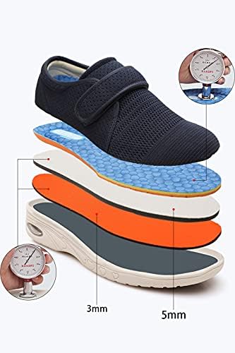 Miniatura 2 de Yibobay Diabetic Shoes for Women Width X-Wide Shoe for Elderly Women Wide Shoes for Women Walking Shoes Adjustable Closure Breathable Lightweight