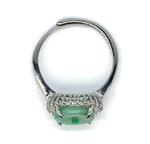 Image of Type A Certified Natural Jadeite Jade 925 silver Inlay Ring Series