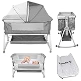 Conception multifonctionnelle：Ce berceau a une structure de pieds triangulaires astucieuse et 6 niveaux de réglage en hauteur. Du nouveau-né au tout-petit, il peut offrir la bonne hauteur à votre bébé.