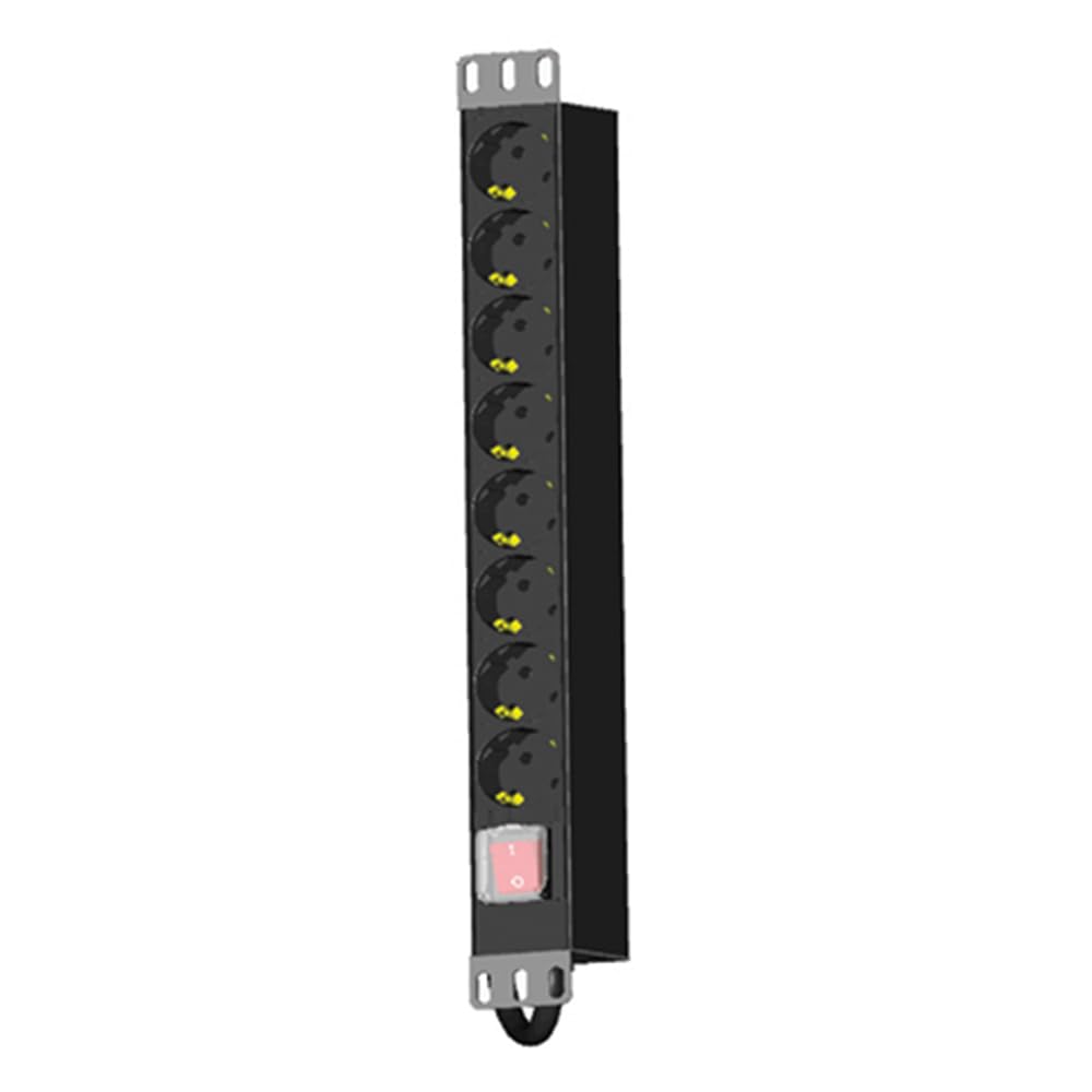 LT-50E3-08AHDCMB - 8 way PDU - Schuko EU Sockets with EU Plug