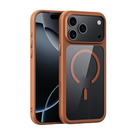 Coque magnétique iPhone 17 Pro orange pour recharge sans fil en voyage