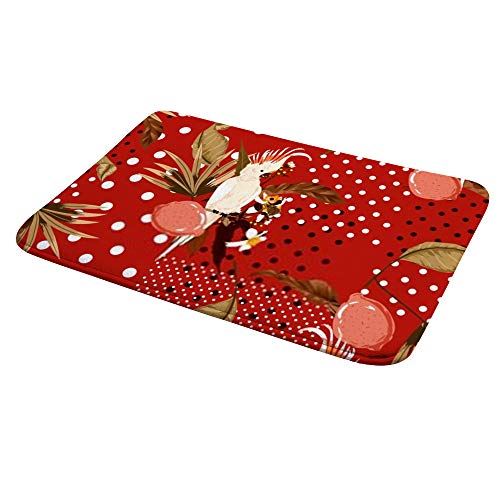 Tapis de bain absorbant velours corail oiseau aras Ruchen - 5