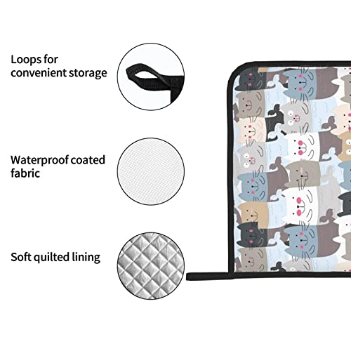 Funny Cute Cat Mermaid Pot Holders Heat Resistant Kitchen Oven Gloves With Hanging Loops Oven Hot Pads For Bbq Cooking Baking,Set Of 2 #TOP4