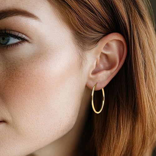14K Gold Hoop Earrings for Women Trendy Gold Earrings Polished Chunky Hoop Earring Classic Dainty Earring for Women3