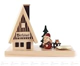  Rudolphs Schatzkiste Räuchermann Räucherhaus Werkstatt mit Weihnachtsmann und Kerzenhalter für Kerze d=14mm Breite x Höhe x Tiefe 15 cmx11 cmx7,5 cm NEU Erzgebirge Rauchmann Räucherfigur