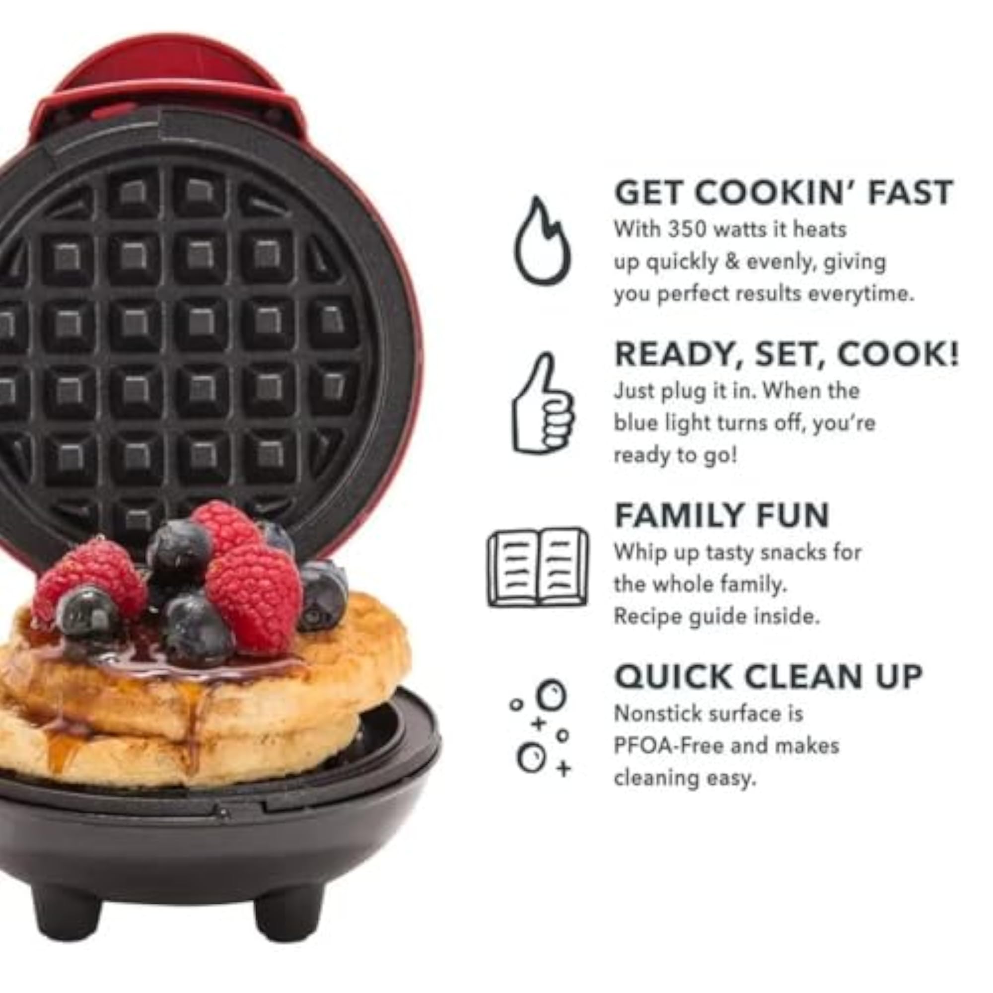 Mini Waffle Maker 3 in 1 Iron Machine