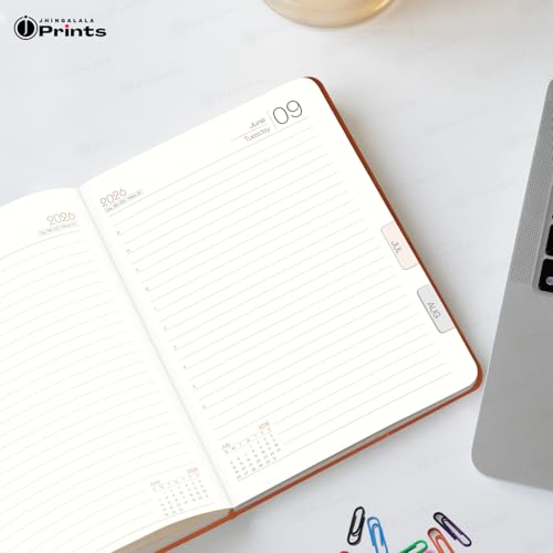 Image of Jhingalala Diaries - Hard Bound Leather Cover 2026 Diary with 365 Dates I Daily Planner Diary 2026 With Calendar | Size A5 15x21 cms (Tan Brown)