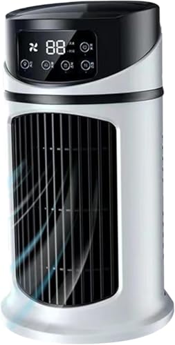 Mini Tower Fan,Fans for Bedroom,Home Office,Cooling Fan With 6 Speed Ac With 300ml Water Tank Evaporative Air Cooler 6h Timer, 9.5'' Tall
