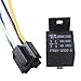 ESUPPORT Car Relay 12V 40A SPST 4Pin Switch Socket Plug Wire Harness Automotive Pack of 5