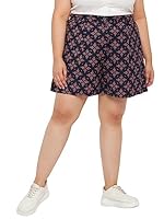 wild U Women Western Plus Size Stylish Print Cotton Comfort Shorts 3XL (Pink Blue, Size : 38)