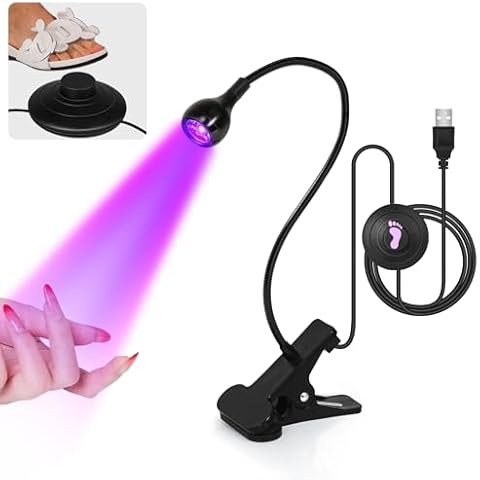 mlogiroa Foot Pedal Switch UV Nail Lamp - Foot Control USB Gooseneck UV Lamp for Gel X Nails Flexible Nail Dryer Professional for Manicure Salon Home DIY Curing (Black) Cover
