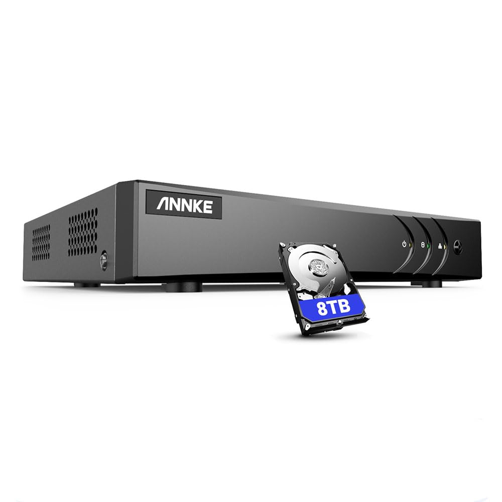 ANNKE 16-kanałowy rejestrator 3K Lite 5 w 1 H.265 Pro + DVR z dyskiem twardym 8 TB do CCTV TVI/AHD/CVI/CVBS/IPC, kamera monitorująca, rozpoznawanie osób i pojazdów, rozpoznawanie ruchu, powiadomienia