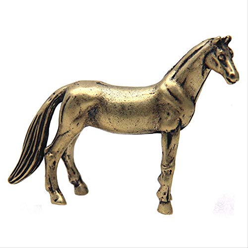 LBSST Pure Copper Zodiac Horse Kleines Ornament Massives Messing Kleines Pferd Tee Haustier Antike Bronze Feng Shui Tischdekoration Cover