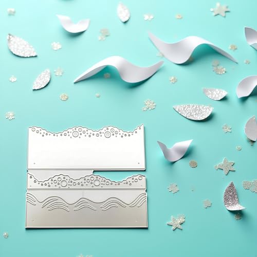 Summer Ocean Metal Cutting Dies - Beach Wave Stencils for Scrapbooking and DIY Crafts | Die-Cut and Emboss Tools with Sea Theme,Craft Dies, Summer Craft Supplies