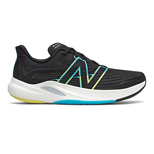 New Balance Men's FuelCell Rebel v2, Black/Blue, 12.5 Medium