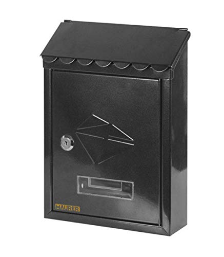 Preisvergleich Produktbild maurer-coated Stahl Briefkasten mit Dach Stempel schwarz