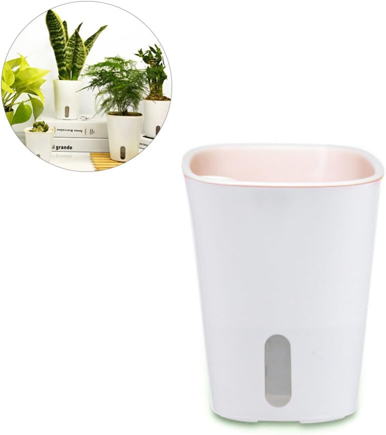 Amosfun Self Watering Planter Self Watering Pots with Water Level Indicator Nested Flower Pots for Indoor Plants Home Office Desk Decoration 10 Inch Tall