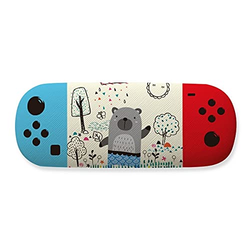 Étui de rangement pour lunettes de soleil bleu motif rhinocéros pour les vacances et l'école