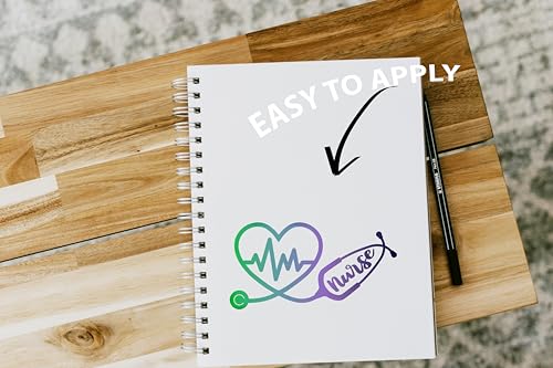 Image of Nurse Stethoscope Heartbeat (2 Pack) Vinyl Sticker Decal - 5.5 x 5.5 Inches - for Car Truck SUV Van Window Bumper Wall Laptop Tablet Cup Tumbler and Any Smooth Surface