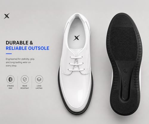 Image of Kraasa Men's Formal Lace-Up Shoes | Vegan Leather Upper | Airmix Sole | High Cushioning | Lightweight & Comfortable Office Dress Shoes
