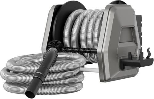 Giraffe Tools Vacuum Hose Reel with 30ft Extension Retractable Hose 1-1/4 Wall Mount Vacuum Replaceable Hose Suitable for 32mm Wet Dry Vacuums Cleaner